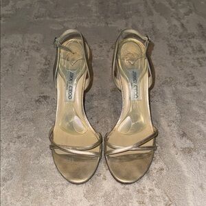 Jimmy Choo Metallic Gold Heels